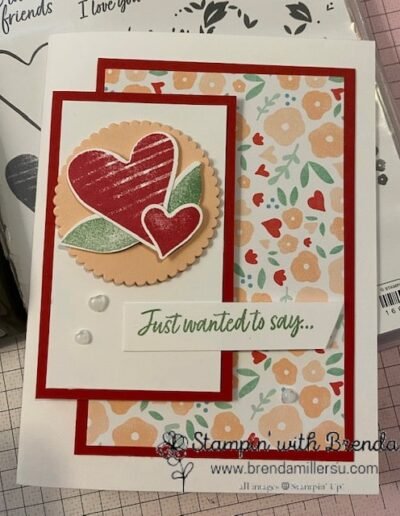white, red and pink country bouquet card for valentine's day Stampin' Up!