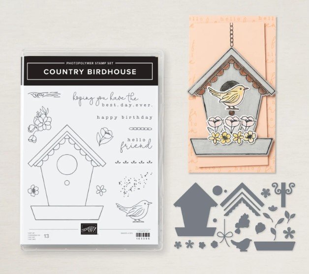 Stampin' Up! Country Birdhouse stamp set and dies along with a small card sample