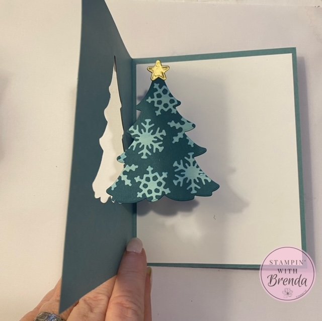 Stampin' Up! Merriest Tree Pop-Up mechanism with a simple strip of white cardstock