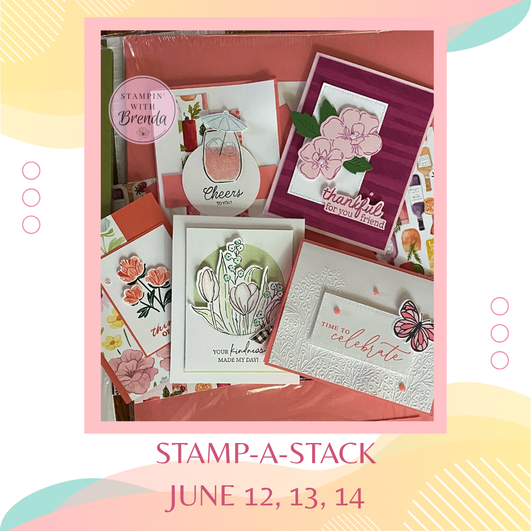 Stampin' Up! Stamp-a-Stack Brenda Miller in Basking Ridge, NJ with 5 cards