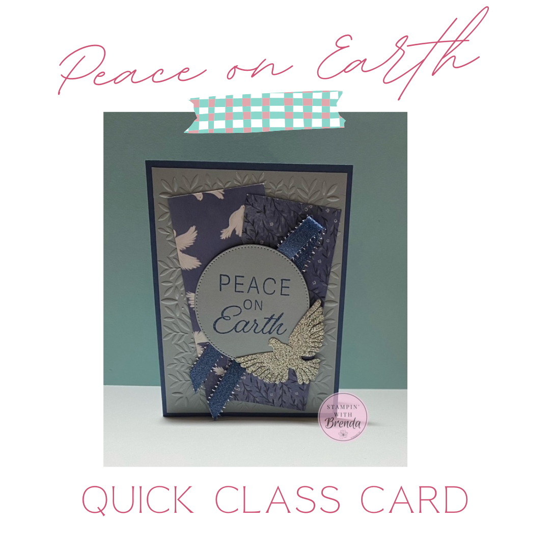 Stampin' Up! Peace on Earth card with blues and silver and a dove in flight