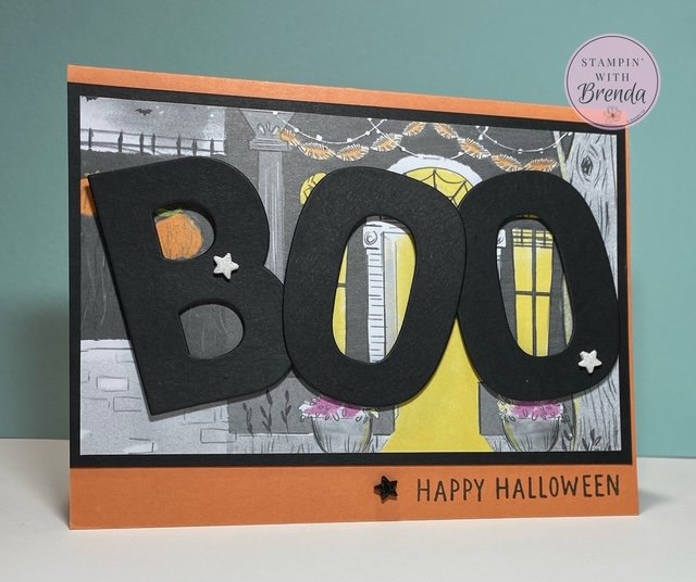 Stampin' Up! Spooky and Sweet with large BOO letters Party Alphabet in black and orange
