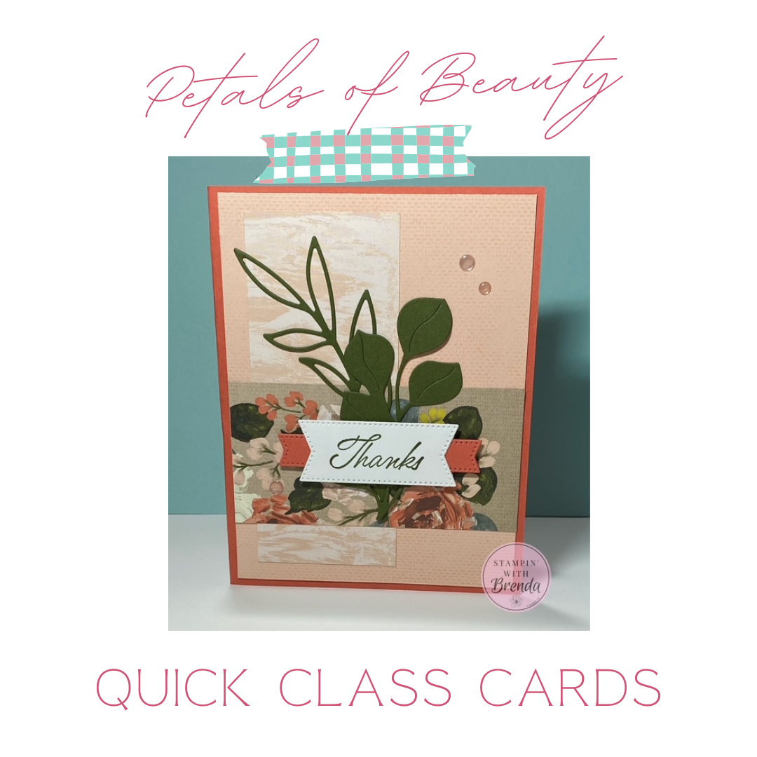 Stampin' Up! Petals of Beauty card in Calypso Coral and Petal Pink and Mossy Meadow