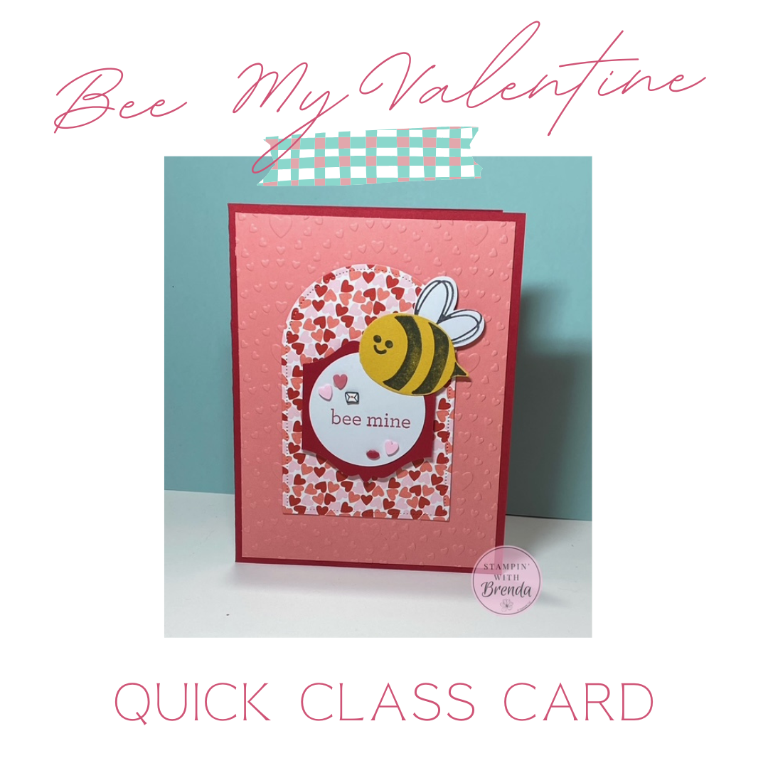 Stampin' Up! Bee My Valentine in reds and pinks with a bumble bee