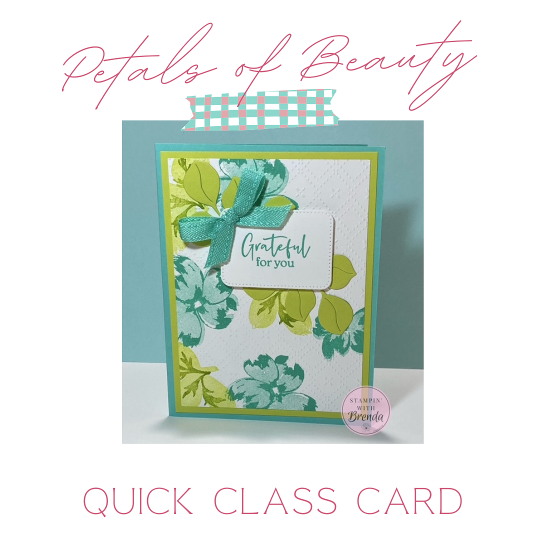 Stampin' Up! Petals of Beauty card in aquas and greens