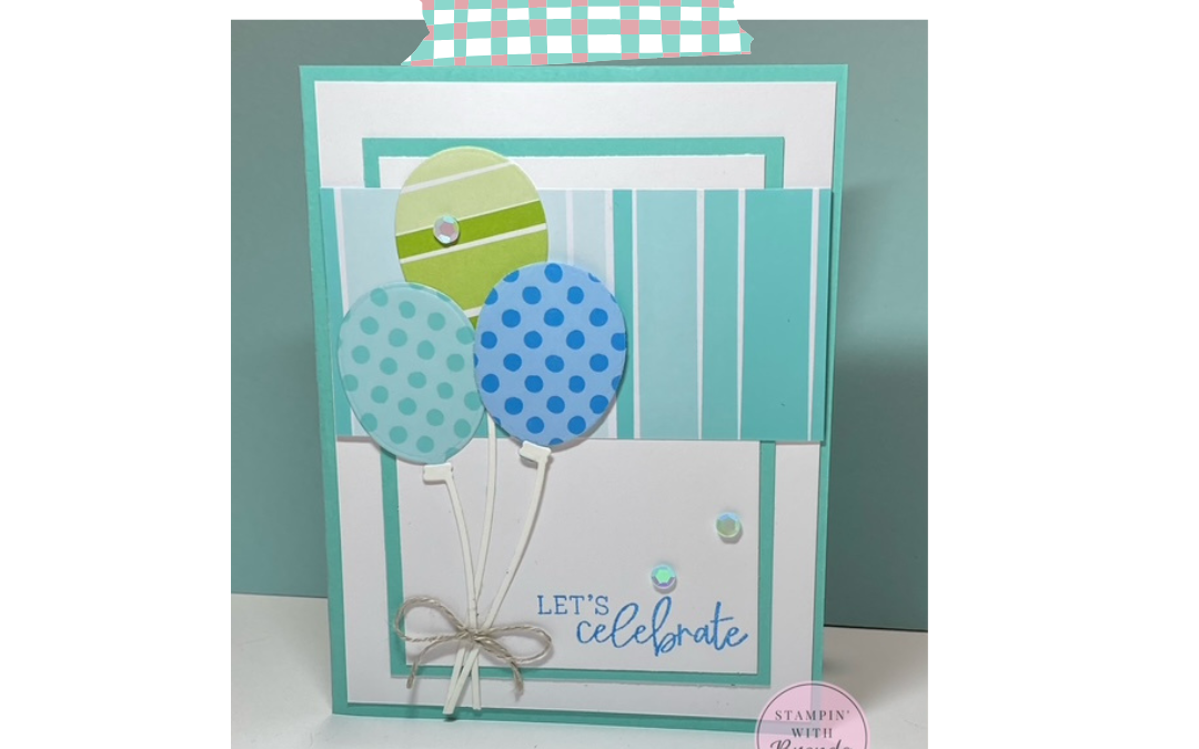 Balloon Festoon Card Tutorial with Layered Balloons and Designer Paper