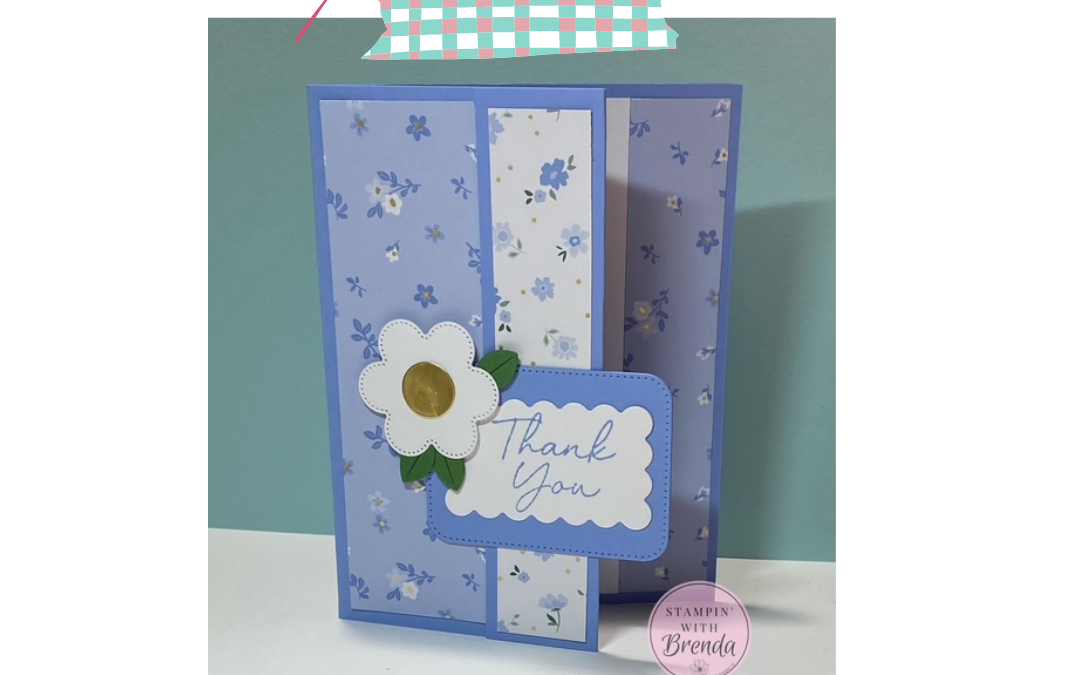 Fun Fold Thank You Card with Scalloped Blooms