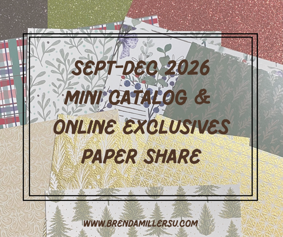 sd26 (1) September–December 2026 Stampin’ Up! Mini Catalog and Online Exclusives Paper Share featuring an assortment of holiday, winter, plaid, metallic, and specialty Designer Series Papers.