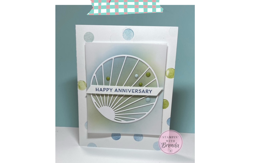 Sunset Coast Anniversary Card with Blending, Vellum & a Stamped Background