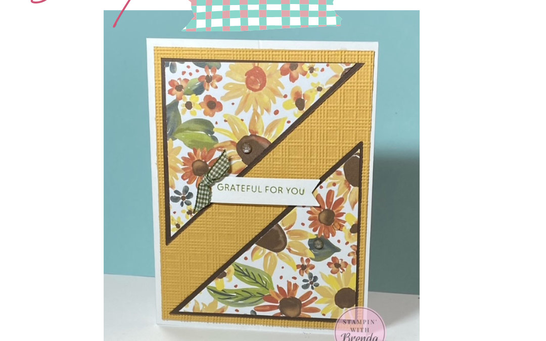 Sunflower Fields Designer Series Paper: A Beautiful Fall Card with a Triangle Twist