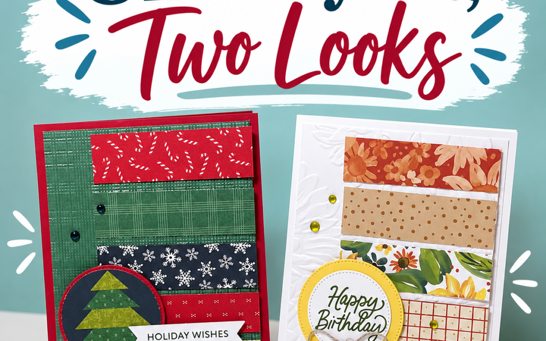 Easy Christmas Card Tutorial: One Card Layout, Two Beautiful Looks